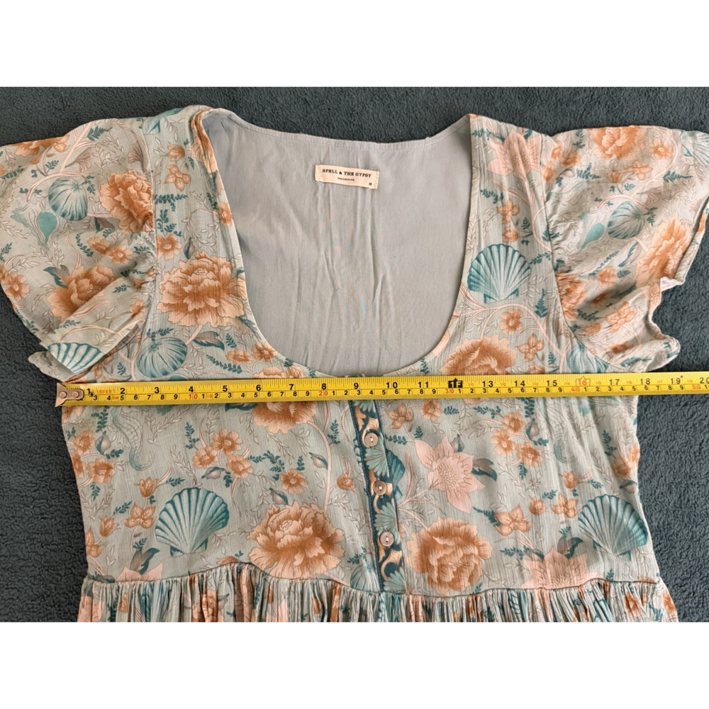 Spell & The Gypsy Collective Seashell Mini Dress in Seafoam Size XS - Picture 7 of 9